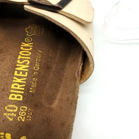 Birkenstock Madrid BirkoFlor Sandals Slides Shiny Ivory 40 Womens US 9 Narrow - Picture 9 of 11